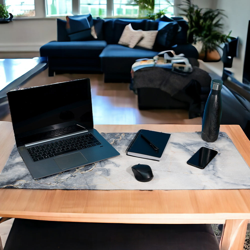 Desktop and Workstation Mat | Grey Marble
