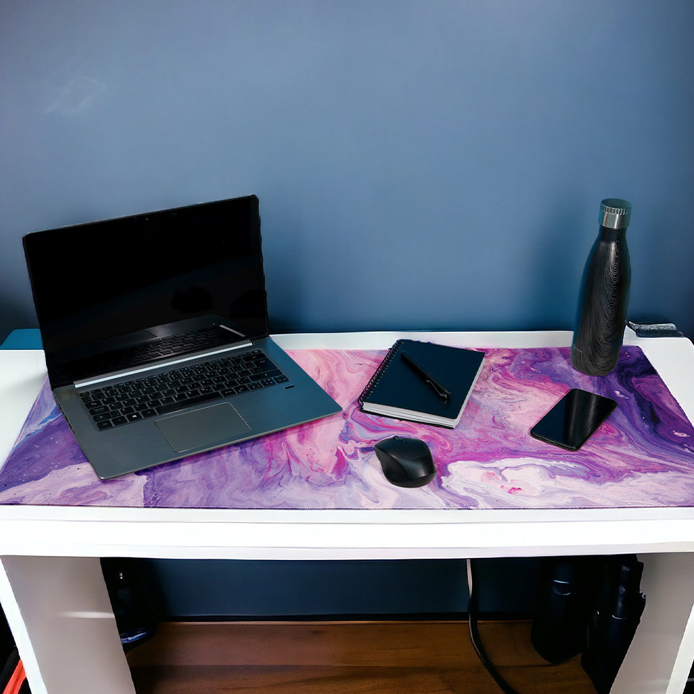 Desktop and Workstation Mat | Purple Marble