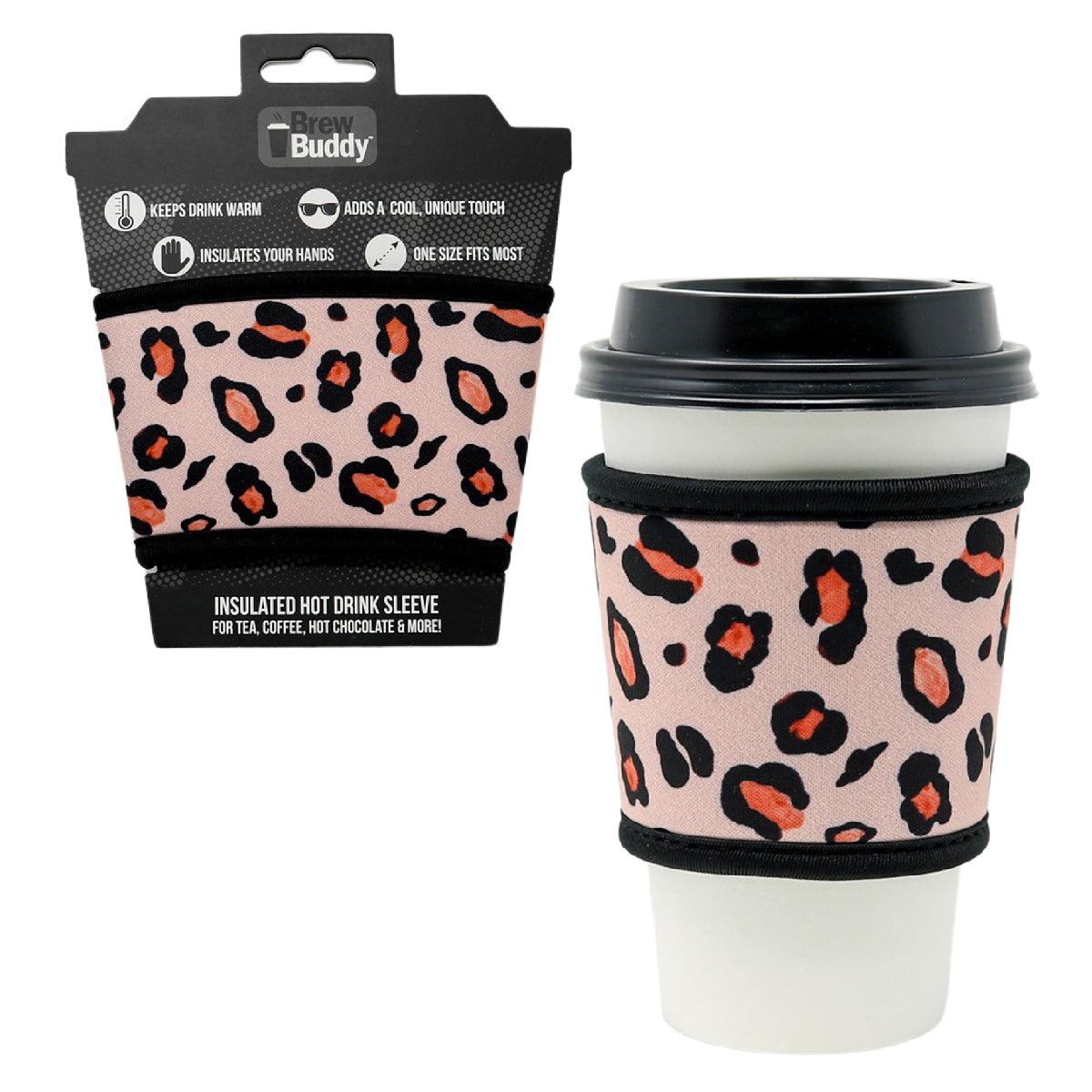 Reusable thermal insulated coffee cup hot sleeve made from high quality neoprene used for drinks from Starbucks, McDonalds, Dunkin' Donuts, and more.