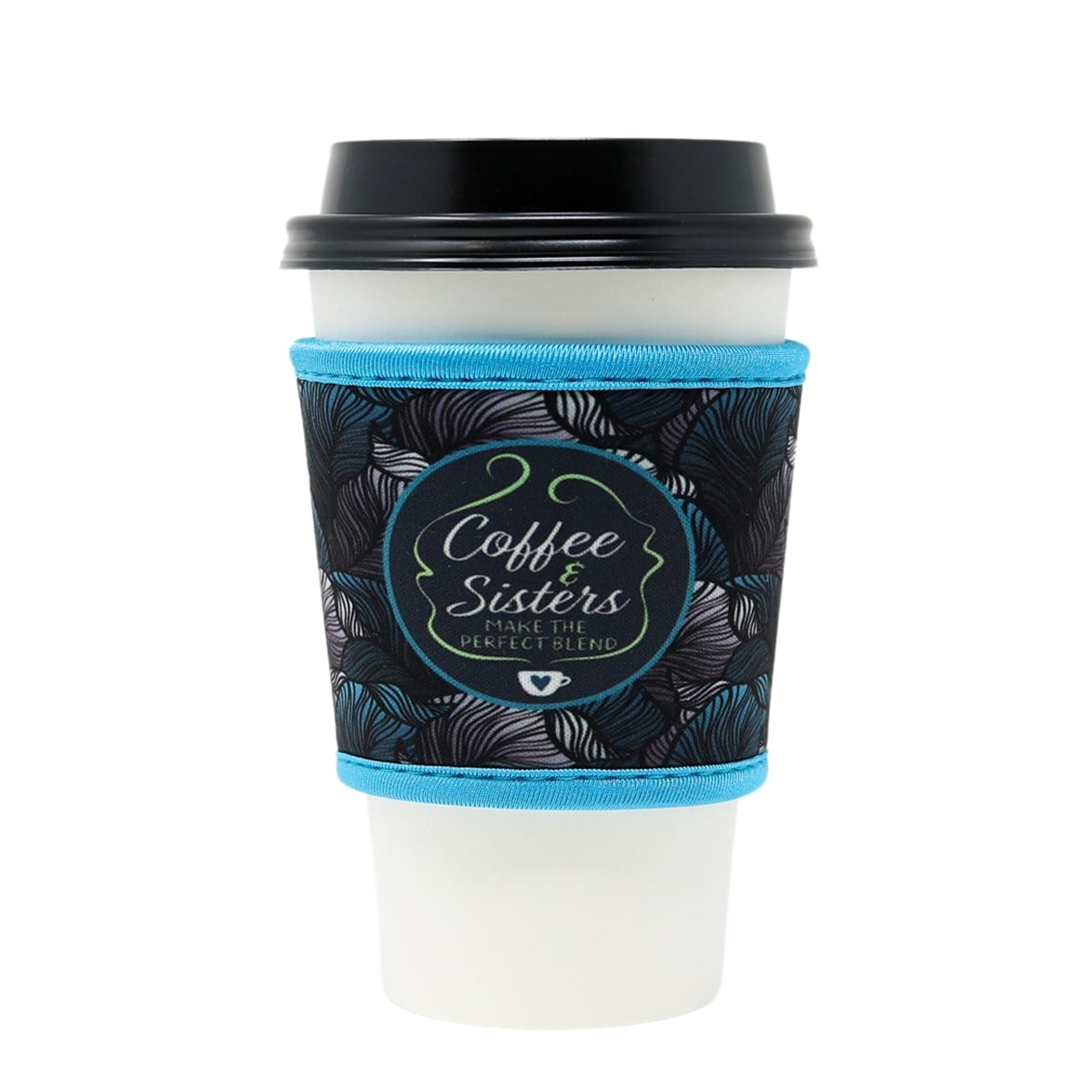 Reusable thermal insulated coffee cup hot sleeve made from high quality neoprene used for drinks from Starbucks, McDonalds, Dunkin' Donuts, and more.