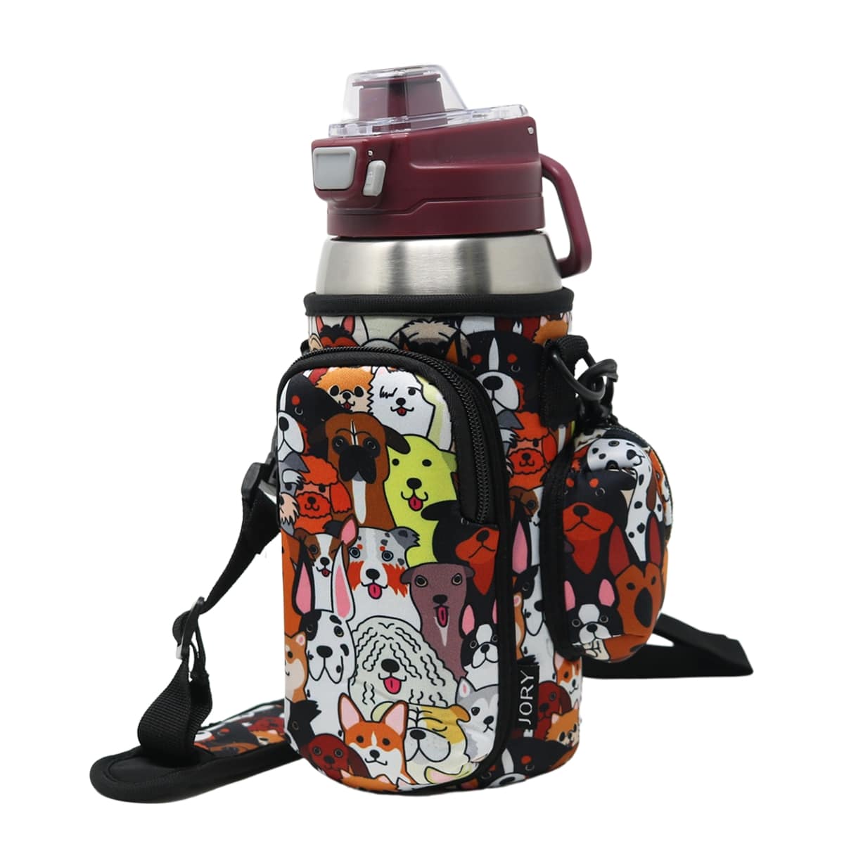 Cross Body Bag Bottle Holder | Dog Lover with Poop Bag Holder