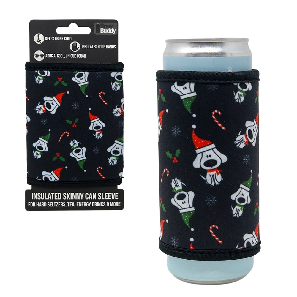 Insulated Skinny Can Drink Sleeve | Christmas K-9