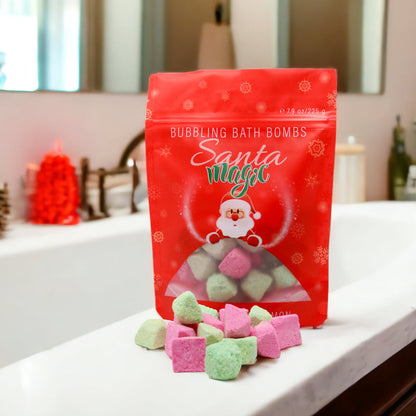 Bubbling Bath Bombs | Santa Magic (Cranberry + Cinnamon)