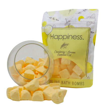 Bubbling Bath Bombs | Happiness (Lemon + Cranberry)