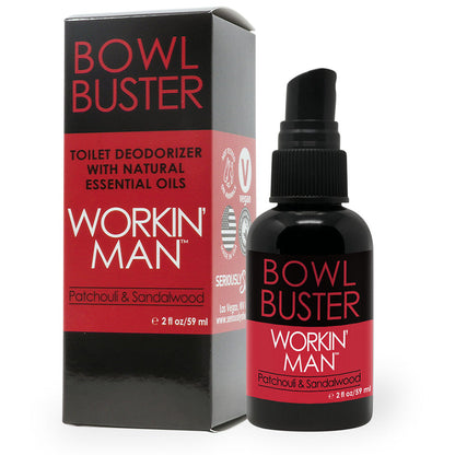 Bowl Buster Deodorizing Toilet Spray for Men | Workin' Man (Sandalwood + Patchouli)