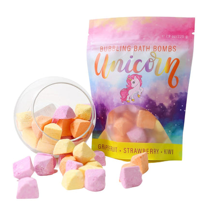 Bubbling Bath Bombs | Unicorn (Grapefruit, Strawberry, Kiwi)