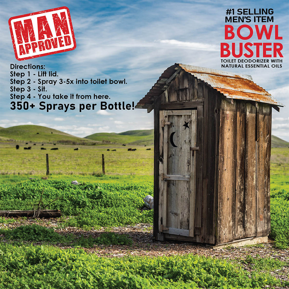 Bowl Buster Deodorizing Toilet Spray for Men | Workin' Man (Sandalwood + Patchouli)