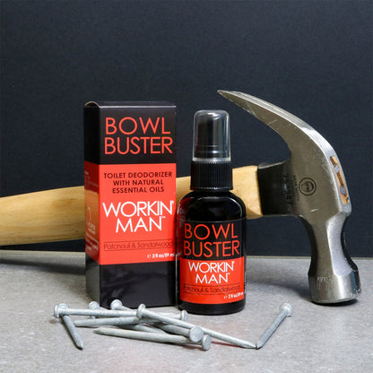 Bowl Buster Deodorizing Toilet Spray for Men | Workin' Man (Sandalwood + Patchouli)