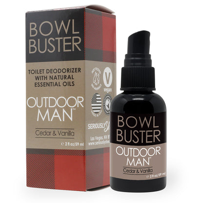 Bowl Buster Deodorizing Toilet Spray for Men | Outdoor Man (Vanilla + Cedar)