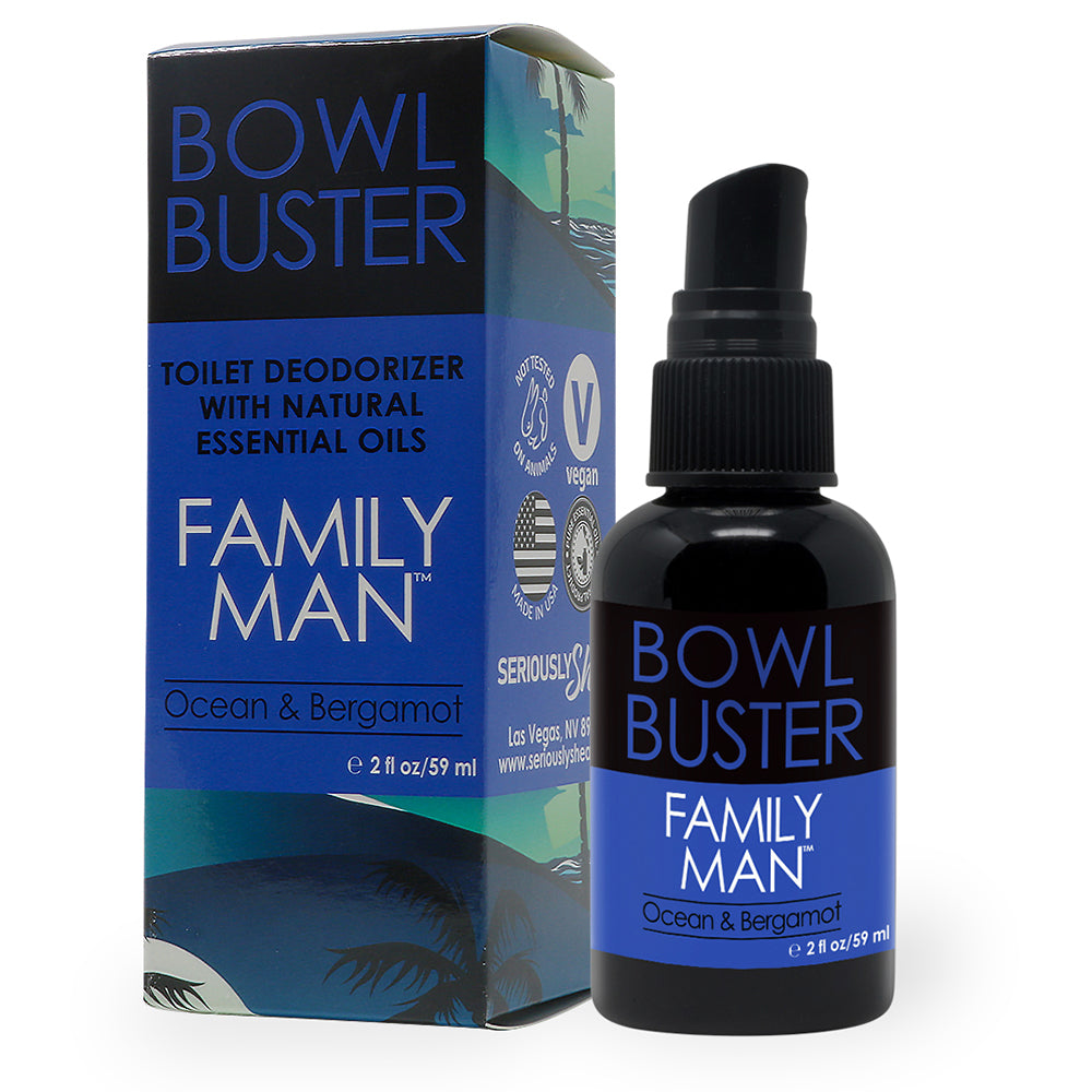 Bowl Buster Deodorizing Toilet Spray for Men | Family Man (Ocean + Bergamot)