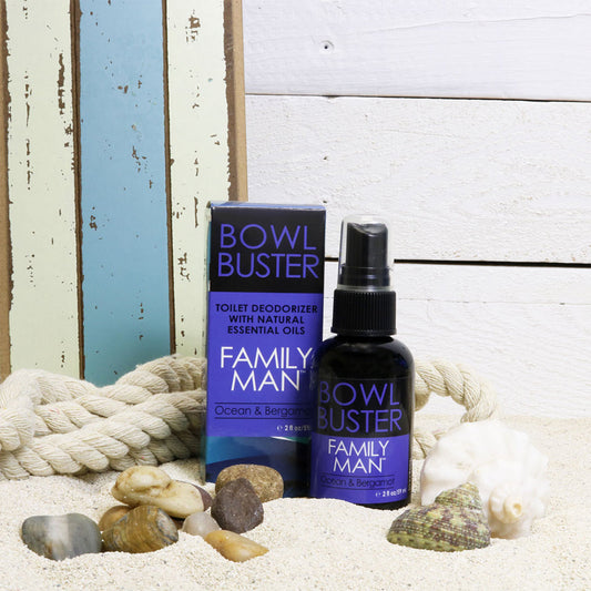 Bowl Buster Deodorizing Toilet Spray for Men | Family Man (Ocean + Bergamot)