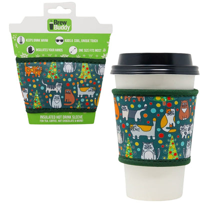 Hot Coffee Insulated Drink Sleeve | Christmas Kitties