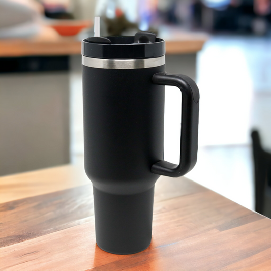 40oz Insulated Stanley Dupe Tumbler | Black