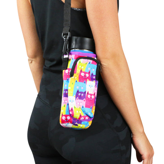 Cross Body Bag Bottle Holder | Cat Lover