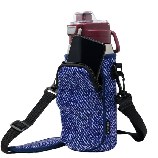 Cross Body Bag Bottle Holder | Denim