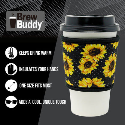 Reusable thermal insulated coffee cup hot sleeve made from high quality neoprene used for drinks from Starbucks, McDonalds, Dunkin' Donuts, and more. 