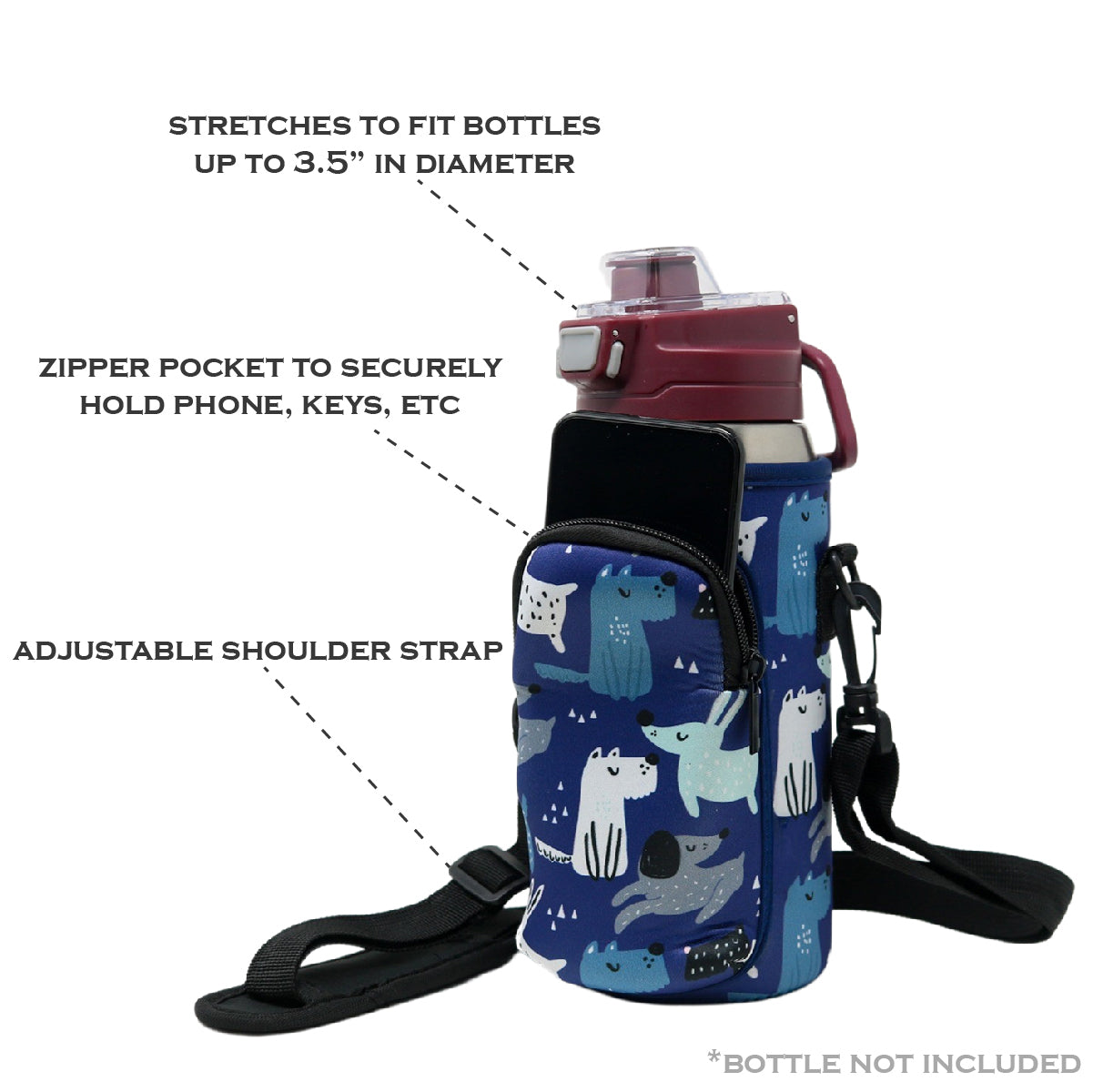 Cross Body Bag Bottle Holder | Perfect Puppies