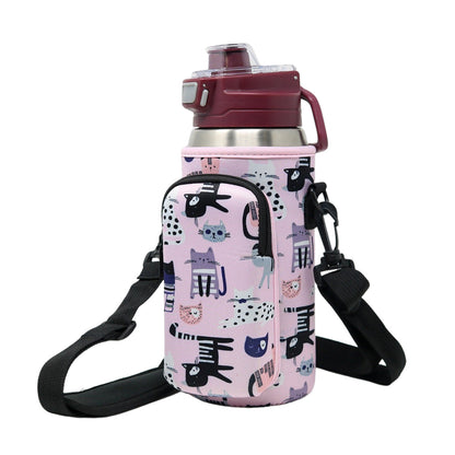 Cross Body Bag Bottle Holder | Pretty Kitties