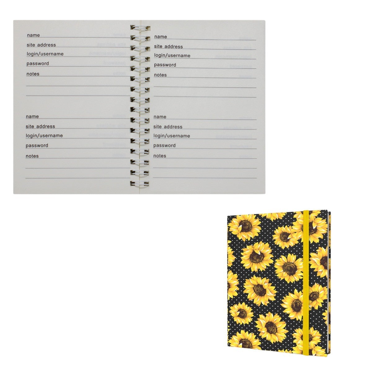 Password + Username Log Book | Sunflower