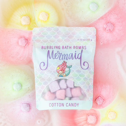 Bubbling Bath Bombs | Mermaid (Cotton Candy)
