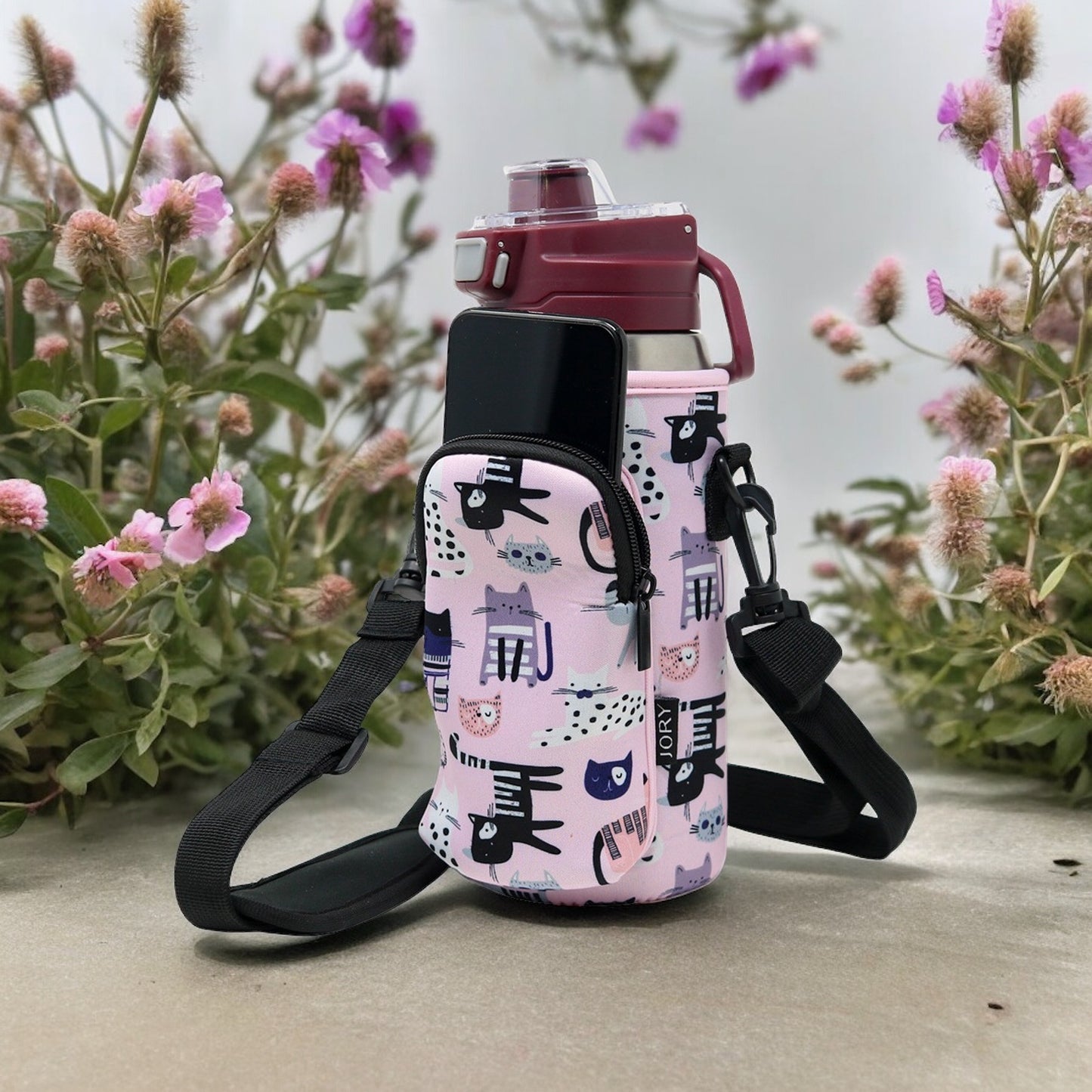 Cross Body Bag Bottle Holder | Pretty Kitties