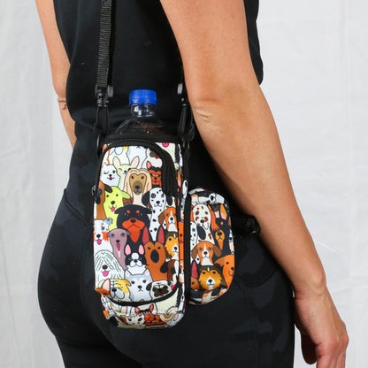 Neoprene insulated cross body hydro flask cover bag.