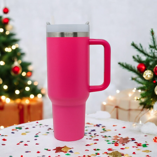 40oz Insulated Stanley Dupe Tumbler | Hot Pink