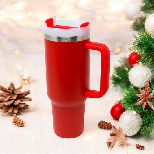 40oz Insulated Stanley Dupe Tumbler | Red