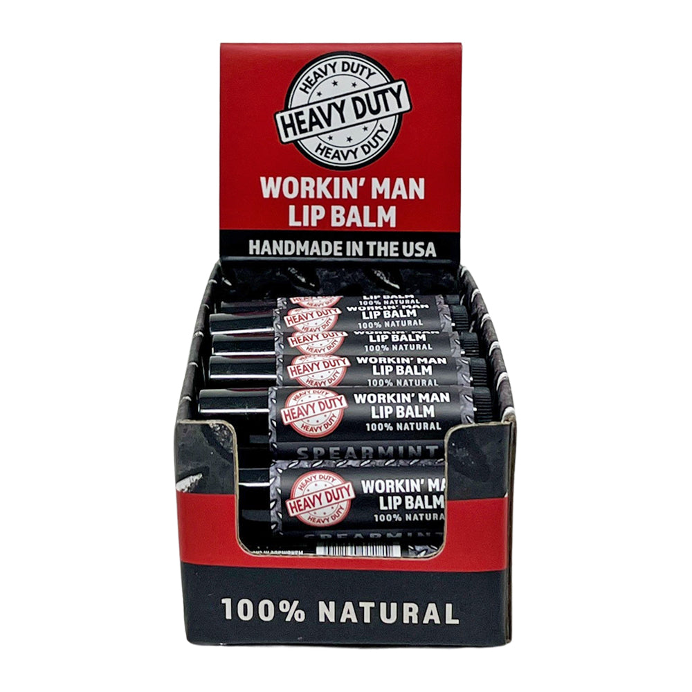 Men's Heavy Duty Lip Balm Display | 100% Natural Spearmint