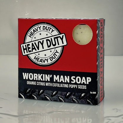 Men's Workin' Man Heavy Duty Soap | Orange Citrus & Poppy Seeds