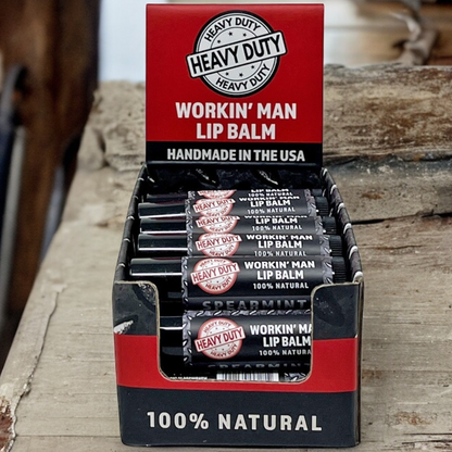 Men's Heavy Duty Lip Balm Display | 100% Natural Spearmint